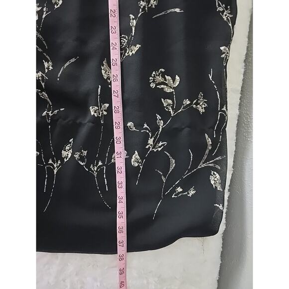 Hunt Club High Waisted Dark Floral Midi Skirt Black Size 10 AOP‎ Flower Retro - Picture 6 of 10